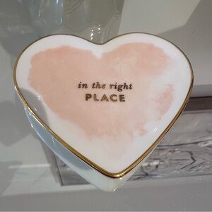 Kate Spade Posy Court Heart-Shaped Ceramic Trinket Box with Gold Accents NWT